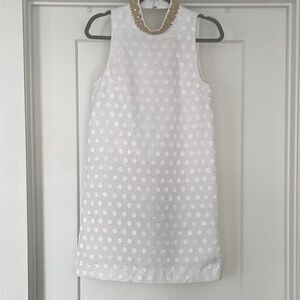 Lilly Pulitzer Brandi shift dress White Polka Dot Mini Dress size 4
